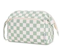 Kulturtasche Kosmetiktasche Schminktasche Reise Damen Gitter Minzgrün