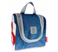 Kulturtasche Kulturbeutel Matrose XL Weiss Vintage Blau mit Zahl Rot aus recyceltem Segeltuch