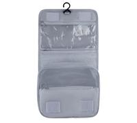 Kulturtasche zum Aufhängen Faltbarer Kulturbeutel mit Henkel für Reisen Kosmetiktasche Toilettentasche Waschbeutel für Damen und Herren Grau