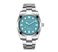 KULUZE Armbanduhr für Herren, automatisches Uhrwerk für Seiko Nh35, wasserdicht, 100 m, leuchtendes Chrom-Lichtzifferblatt, Herrenuhren, Eisblau, Modern