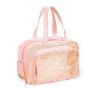 kumet Große transparente Kulturbeutel mit Schuhfach, multifunktionale PVC-Reisetasche, langlebiger und vielseitiger Organizer für Reisen, Fitnessstudio, Pool und mehr, Pink, Modisch