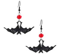 KUMSODE 1 Paar Punk Halloween Fledermaus Ohrringe Schwarz Fledermaus Ohrringe Geister Fledermaus Fledermaus Rubin Ohrringe Vampir Fledermaus Schmuck Für Frauen