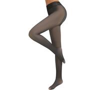 KUMSODE Thermo Strumpfhose Damen Winter, Dicke Thermostrumpfhose Gefütterte Warme Fleece Strumpfhosen Gefälschte Durchscheinend Plüschstrümpfe Pantyhose Wärmende Fleece Strumpfhose 220g