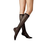 KUNERT Damen Kniestrümpfe Diagonal Crochet Fashion Ebenholz 1541 39-42