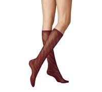 KUNERT Damen Kniestrümpfe Diagonal Crochet Fashion Wein 1543 35-38
