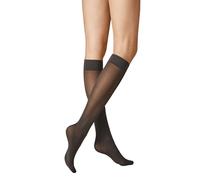 Kniestrümpfe KUNERT "VELVET 40", Damen, Gr. 35-38, schwarz (anthrazit), Obermaterial: 89% Polyamid, 11% Elasthan, normal, Socken Kniestrümpfe, bequemer, druckfreier Wohlfühlbund, semi-blickdicht, matt