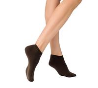 KUNERT Damen Sneaker Socken Sensual Cotton druckfreier Bund 128 DEN Brown 8220 35-38