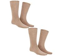 KUNERT Herren Socken Comfort Cotton 2-Pack druckfreier Bund Beige-mel. 8320 39-42