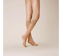 Kunert Damen Kniestrümpfe Satin Look 20 – transparenter Glanz, 20 DEN – Tan 1003 35/38