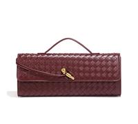 KUNGFUMA Damen für gewebte Abendtaschen Veganes Leder Clutch Handtaschen Trendy Crossbody Bag Clutch Geldbörsen, claret