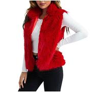 Kunst Pelzweste Steppweste Elegant Kurz Kunstfell Weste Winter Jacke Vest Damen Dick Warm Ärmellos Winterweste Pelzmantel Hochzeit Kurzweste Fellweste Weich Stylische Streetwear Parka Steppmantel