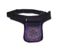 Kunst und Magie Bauchtasche Hüfttasche Mandala Gürteltasche Festivaltasche Sidebag, Farbe:Lila/Schwarz