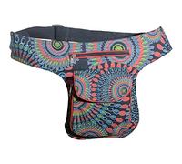 Kunst und Magie Bauchtasche Mandala-Print Gürteltasche Festivaltasche, Farbe:Black/Schwarz