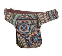 KUNST UND MAGIE Bauchtasche Mandala-Print Gürteltasche Festivaltasche, Farbe:Braun