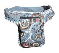 Kunst und Magie Bauchtasche Mandala-Print Gürteltasche Festivaltasche, Farbe:Petrol/Grau