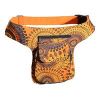 KUNST UND MAGIE Bauchtasche Mandala-Print Gürteltasche Festivaltasche, Orange, ca. 28 x 18 x 4 cm