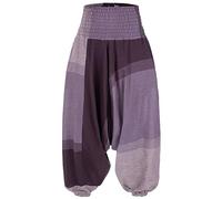 Kunst und Magie Damen orientalische Yoga Freizeit Haremshose Wellnesshose Jodpurhose, Farbe:Lila