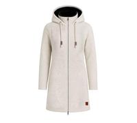 Kunst und Magie Damen Strickjacke Kapuze Schurwolle - warmer Kurzmantel - Fleecefutter - gefütterte Wolljacke Herbst Winter (DE/NL/SE/PL, Alphanumerisch, L, Regular, Regular, Natur)