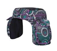 Kunst und Magie Doppelte Bauchtasche, Mandala-Muster, Festival-Gürteltasche aus Baumwolle, Verstellbarer Gurt Hippie Goa (Schwarz/Lila)