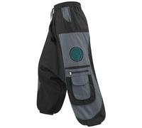 Kunst und Magie Flower of Life Hippie Haremshose Goahose Cargohose, Größe:4XL, Farbe:Schwarz/Grau