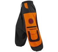 Kunst und Magie Flower of Life Hippie Haremshose Goahose Cargohose, Größe:XXL, Farbe:Schwarz/Orange