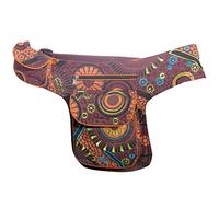 Kunst und Magie Goa Schulter/Bauchtasche Gürteltasche Bauchgurt Hippie PSY, Farbe:Braun