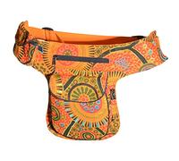 Kunst und Magie Goa Schulter/Bauchtasche Gürteltasche Bauchgurt Hippie PSY, Farbe:orangetöne