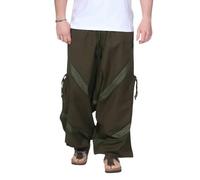 Kunst und Magie Herren Goa Haremshose in klassischen Farben, Größe:S/M, Farbe:Grün