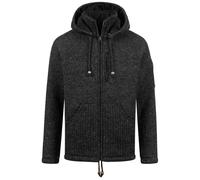 Kunst und Magie Herren Strickjacke Schurwolle Klassich Nordisch Wolle Jacke mit Kapuze Schurwolle