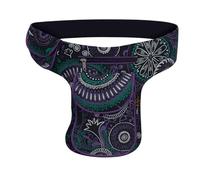 Kunst und Magie Mandala Gürteltasche, Schwarz-Grau, 28 x 18 x 4 cm, Verstellbarer Gurt bis 110 cm, Mehrere Fächer mit Reißverschluss (Schwarz/Lila)