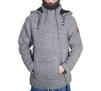 Kunst und Magie Unisex Strick- Wolljacke abnehmbare Kapuze, Größe:M, Farbe:Grau
