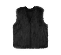 Kunstfell Weste Damen Winter Warm Faux Pelz Anzugweste Mantel Jacke Fellweste Pelzweste Fell Fleeceweste Plüschweste Winterweste Kurzweste Damenwesten Ärmellos Winterjacke Fleecejacke Schwarz Grau Xxl