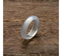 Kunsthandwerk, Jade und weiße Chalcedon-Ringe, dünne Achatringe, Geschenke (Size : Inner diameter18mm)