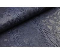 Kunstleder-Schlangenhautimitat, Taschenstoff, Patchwork, Basteln, Schlangenoptik-VERENA-ca. 140 cm breit-600 g/Qm-50 cm Schritte-Meterware-4 verschiedene Motive (Marine-9-VERENA)