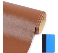 Kunstleder Selbstklebend, 30x137cm Leder Patch Selbstklebend, Leder Reparatur Patch, PU Lederoptik Lederflicken Folie, für Couch Autositz Sofa Bürostuhl Taschen Sessel Möbel, Hellbraun