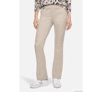Kunstlederhose Flared aus Velour Taupe 46