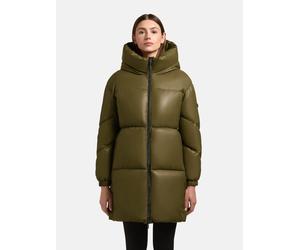 Kunstledermantel mit Kapuze "Lorsa" Olive M