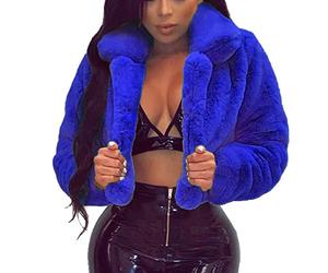 Kunstpelz Mantel Damen Sexy Crop Pelzmantel Einfarbige Winterjacke Warme Dicke Wintermantel Langarm Übergangsjacke mit Umlegekragen Kunstfell Plüsch Jacke Kurz Pelzjacke Locker Oberbekleidung