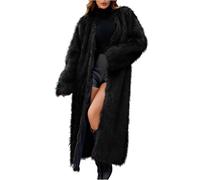 Kunstpelze Mantel Damen Lange Warm Teddyjacke Langarm Modische Winterjacke Elegant Pelzmantel Klassisches Plüschjacke Einfarbig Fellmantel Winter Jacke Flaumig Wintermantel Flauschige Bequem Parka