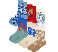 KUNSTSOKKEN Kunst Socken Set - Nahtlose Bunte Socken aus Bio-Baumwolle Mix - Witzige Socken Lustige Socken Verrückte Socken Henri Matisse Kollektion 6er-p 41-46