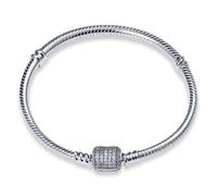 KUNVONIC Armband Damen 925 Sterling Silber für Beads Charms, Armbänder Moments Schlangen-Gliederarmband Kmpatibel Mit Pandora Bead Charm, Armkette From 17CM to 21CM für Frauen Freundin Mama