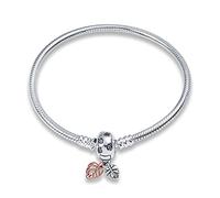 KUNVONIC Armband Damen 925 Sterling Silber für Beads Charms, Armbänder Moments Schlangen-Gliederarmband Kmpatibel Mit Pandora Bead Charm, Armkette From 17CM to 21CM für Frauen Freundin Mama
