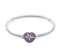 KUNVONIC Armband Damen 925 Sterling Silber für Beads Charms, Armbänder Moments Schlangen-Gliederarmband Kmpatibel Mit Pandora Bead Charm, Armkette From 17CM to 21CM für Frauen Freundin Mama