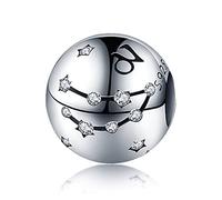 KUNVONIC Damen Charm Anhänger Sternzeichen für Armband 925 Sterling Silber 12 Sternbilder Charms Beads passend für Pandora Armband, Kompatibel mit Europäischen Halskette für Frauen Mädchen
