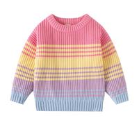Kunyeah Kleinkind Jungen Mädchen Rundhalspullover Baby gestreifter Strickpullover Weicher Warmer Winter Herbst Pullover für Kinder 2-7 Jahre (DE/NL/SE/PL, Alter, 3 Jahre, 4 Jahre, Regular, Rosa)