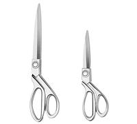 KUONIIY Hochleistungs-Nähschere 20 cm +26 cm - Professionelle Edelstahl-Kupfer-Schneiderschere für Stoff-Leder-Schneiderei Schneiderei Künstler Schneiderinnen Silber