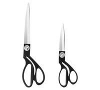 KUONIIY Nähschere-Professionelle Edelstahl Schneiderschere Schere für Stoff Leder Dressmaking Schneider Künstler Studenten Dressmakers, Schwarz, 20 cm+26 cm