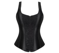 KUOSE Damen Shapewear Korsett Vintage Gothic Vollbrust Corsage Top mit Träger