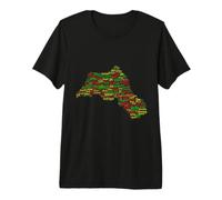 Kurdistan Karte - mit Namen kurdischer Städte Premium T-Shirt