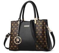 KURGOOL Damen Geldbörsen und Handtaschen Top Handle Satchel Schultertasche Messenger Tote Bag für Damen, Schwarz, 11.81L * 8.27H * 5.12W inches